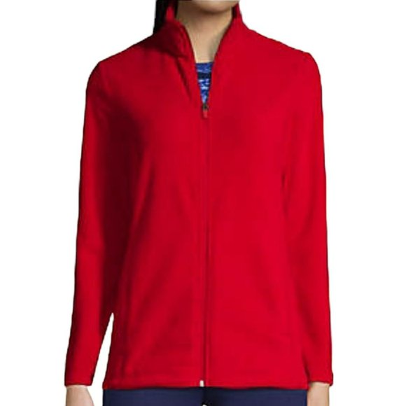 Lands' End Fleece Jacket Full Zip Red Woman's Medium NWT JJ1805 - Picture 3 of 5